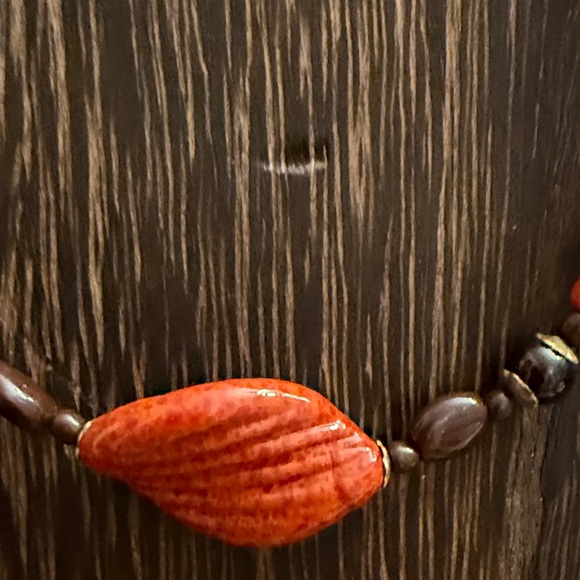 MIRIAM HASKELL Brown and Orange Beaded CHOKER - Picture 6 of 11